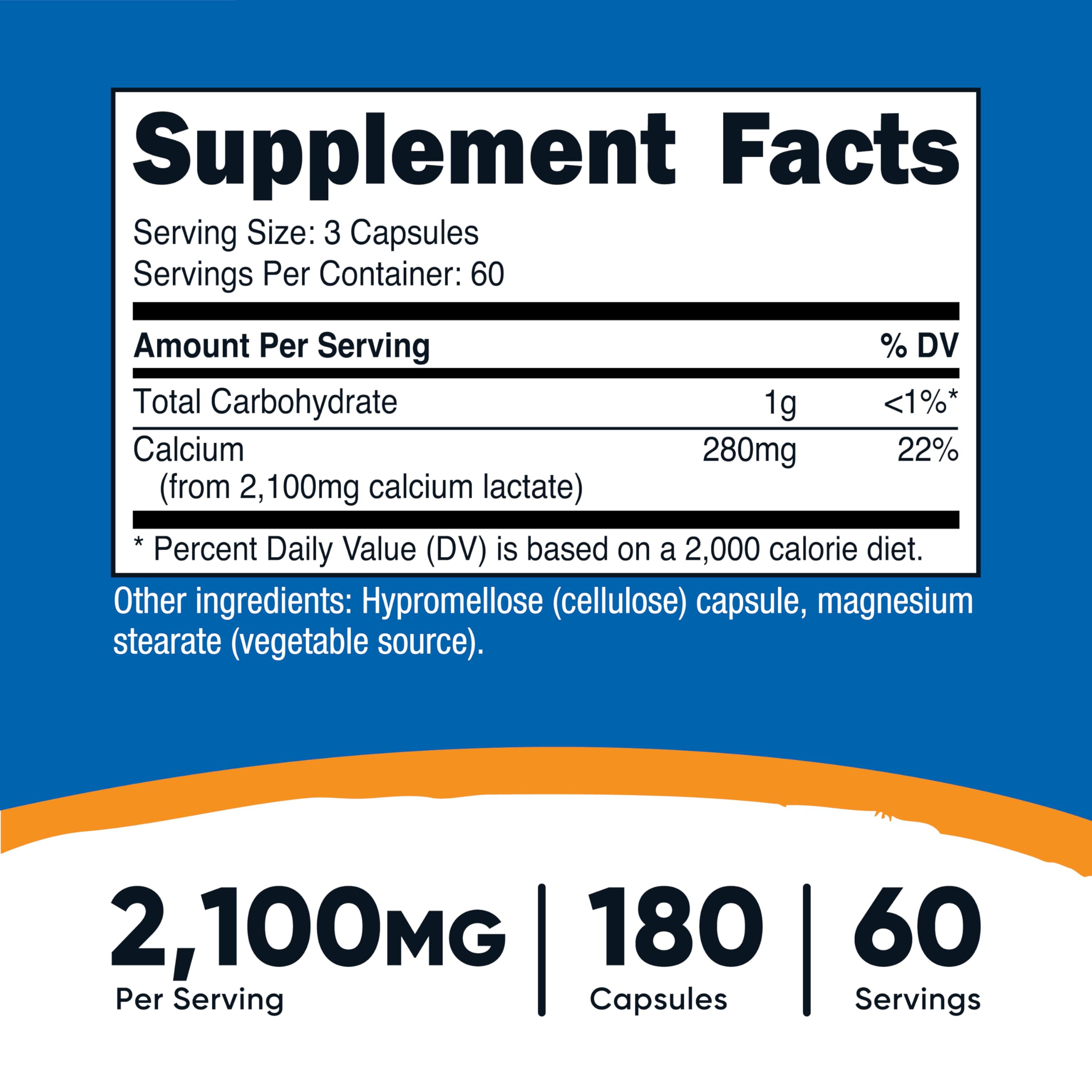 Nutricost calcio lactato: dosis de 260 mg para personalizar la ingesta