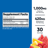 Nutricost Calcium Magnesium Powder, bote Durazno Mango, mezcla fácil para una rutina saludable.