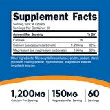 Nutricost calcio y magnesio: porciones de dosificación convenientes.