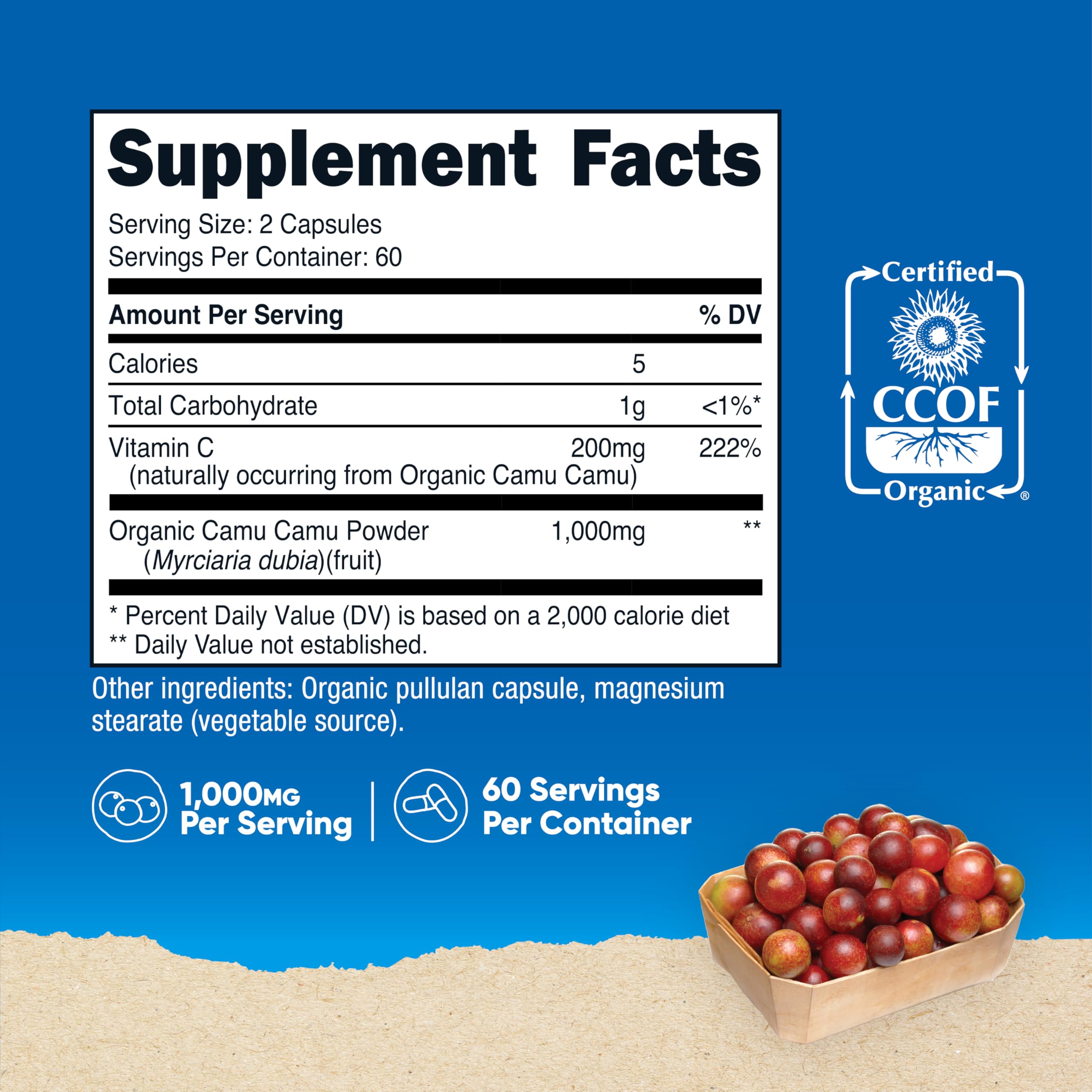 Botella Nutricost Camu Camu para uso diario y conveniente