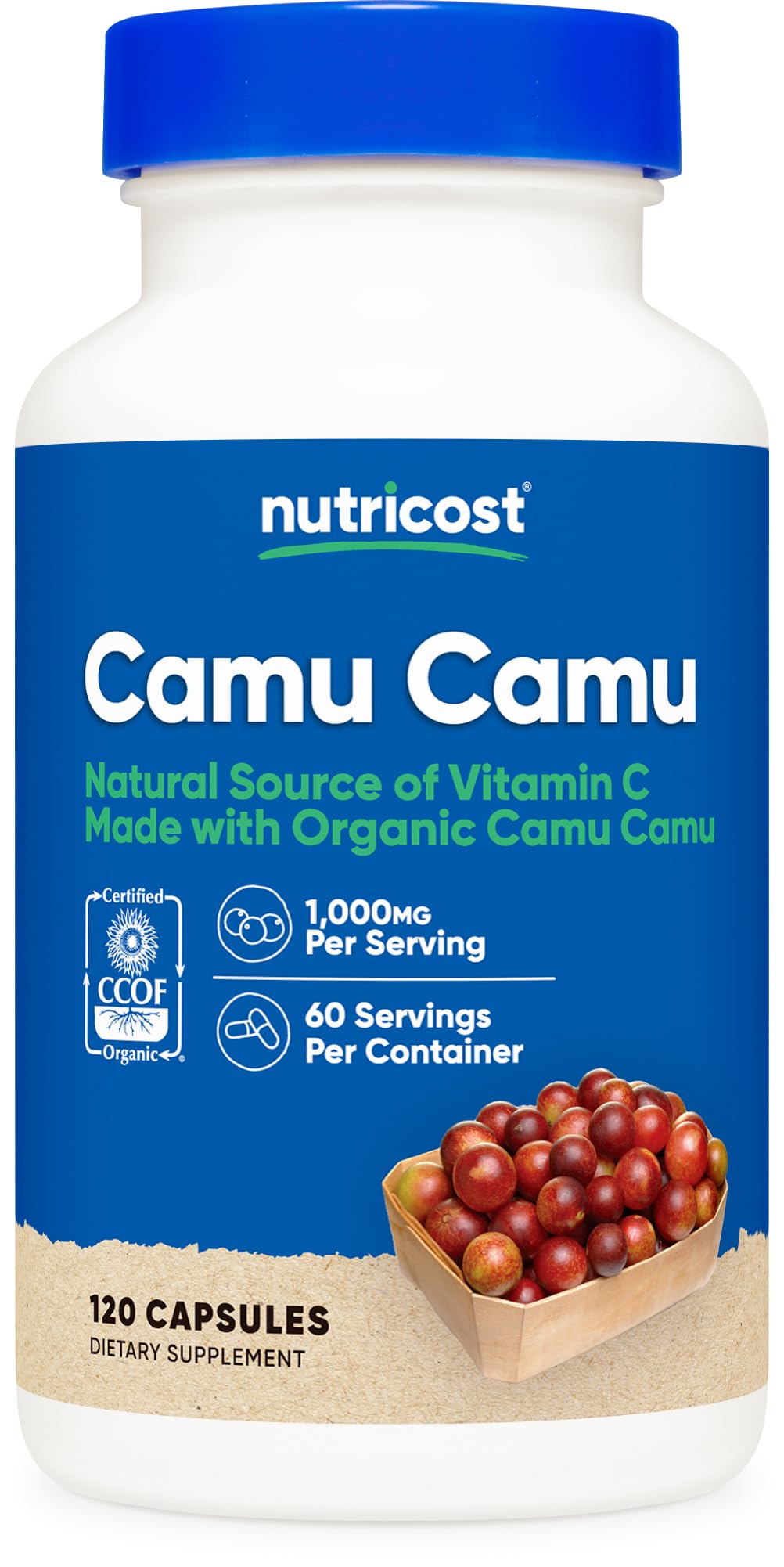 Cápsulas Nutricost Camu Camu: aporte diario de vitamina C