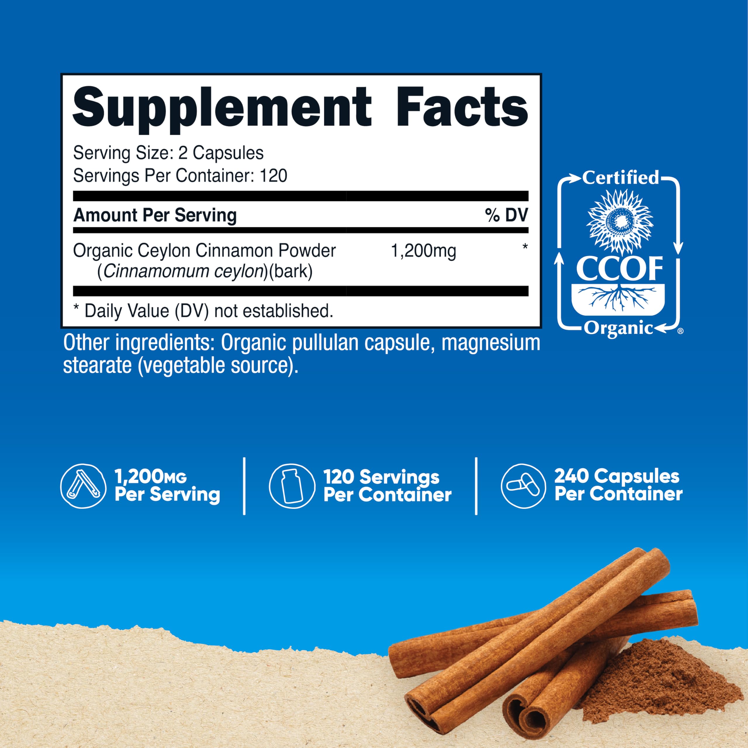 Nutricost Canela Ceilán etiqueta frontal – información clara para decidir comprar.