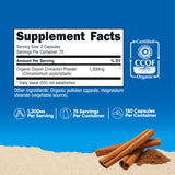 Nutricost Canela Orgánica Ceylon: cápsulas para dosis diaria y confort.