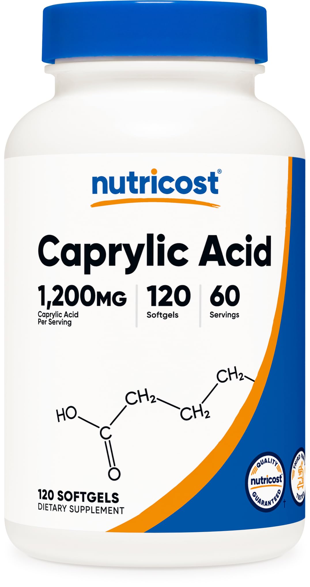 Nutricost Caprylic Acid 1200 mg cápsulas blandas para uso diario