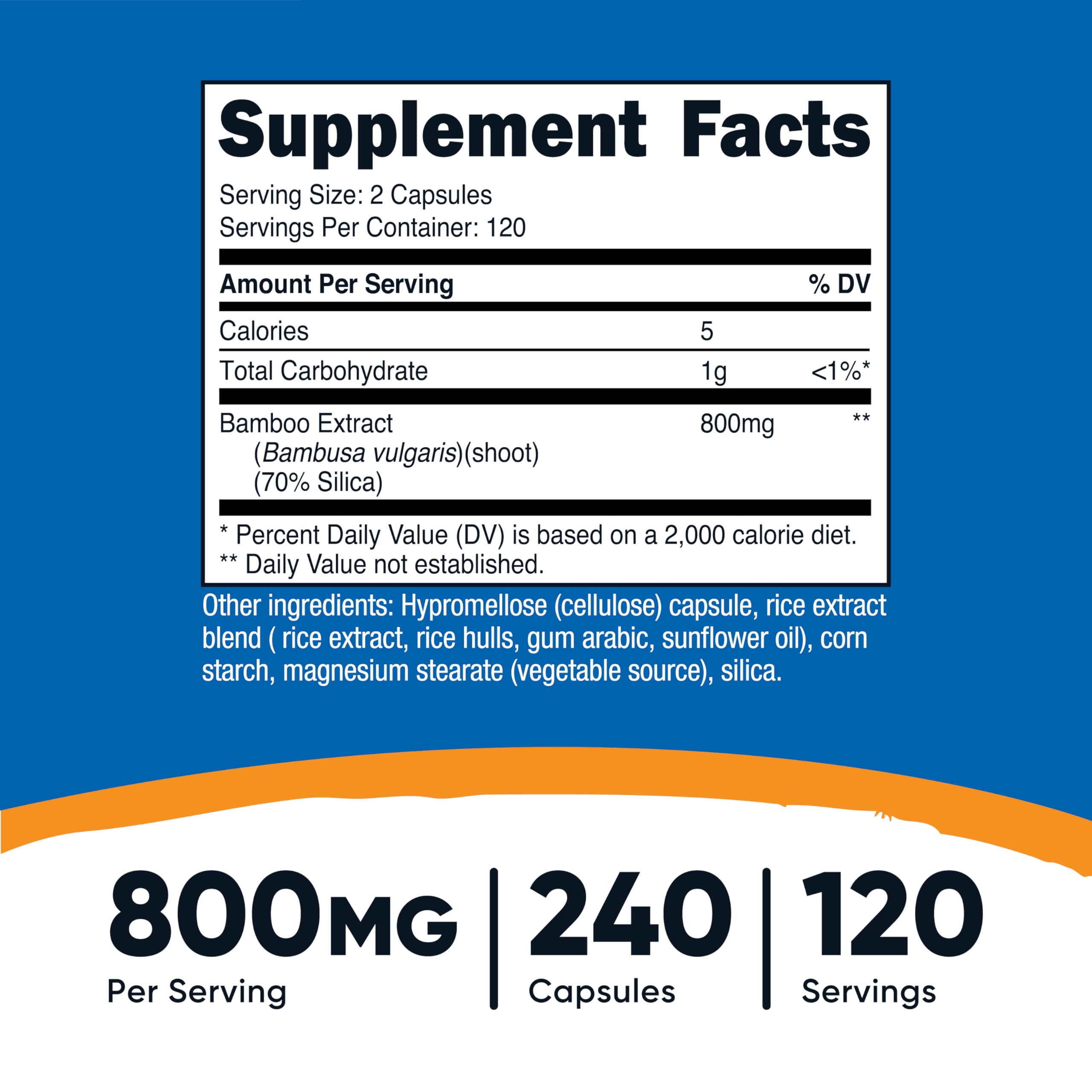 Nutricost cápsulas de bambú 400 mg: vegano y libre de gluten para tu rutina.