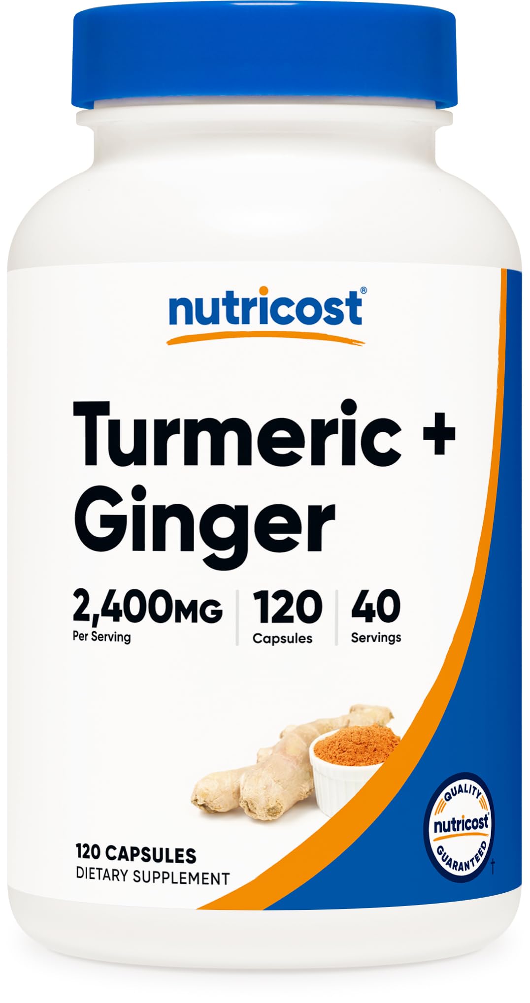 Cápsulas Nutricost de curcuma y jengibre para uso diario