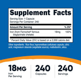 Nutricost cápsulas fáciles de tragar: conveniencia diaria para mantener niveles de hierro.