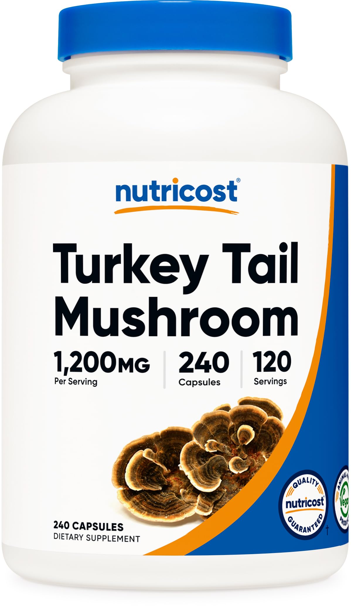Nutricost hongo cola de pavo cápsulas 1200mg, botella lista para uso diario
