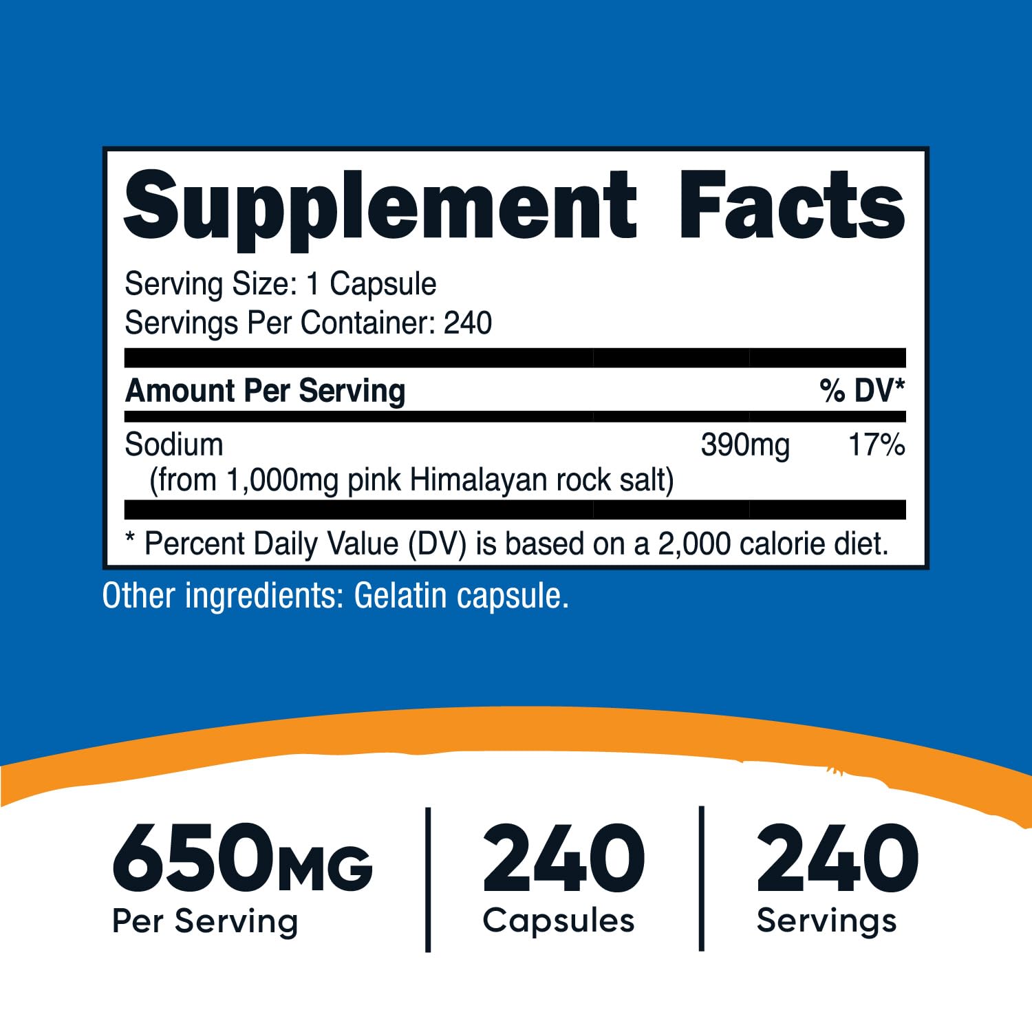 Nutricost cápsulas de sal rosa Himalaya 1000 mg, uso diario cómodo