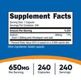 Nutricost cápsulas de sal rosa Himalaya 1000 mg, uso diario cómodo