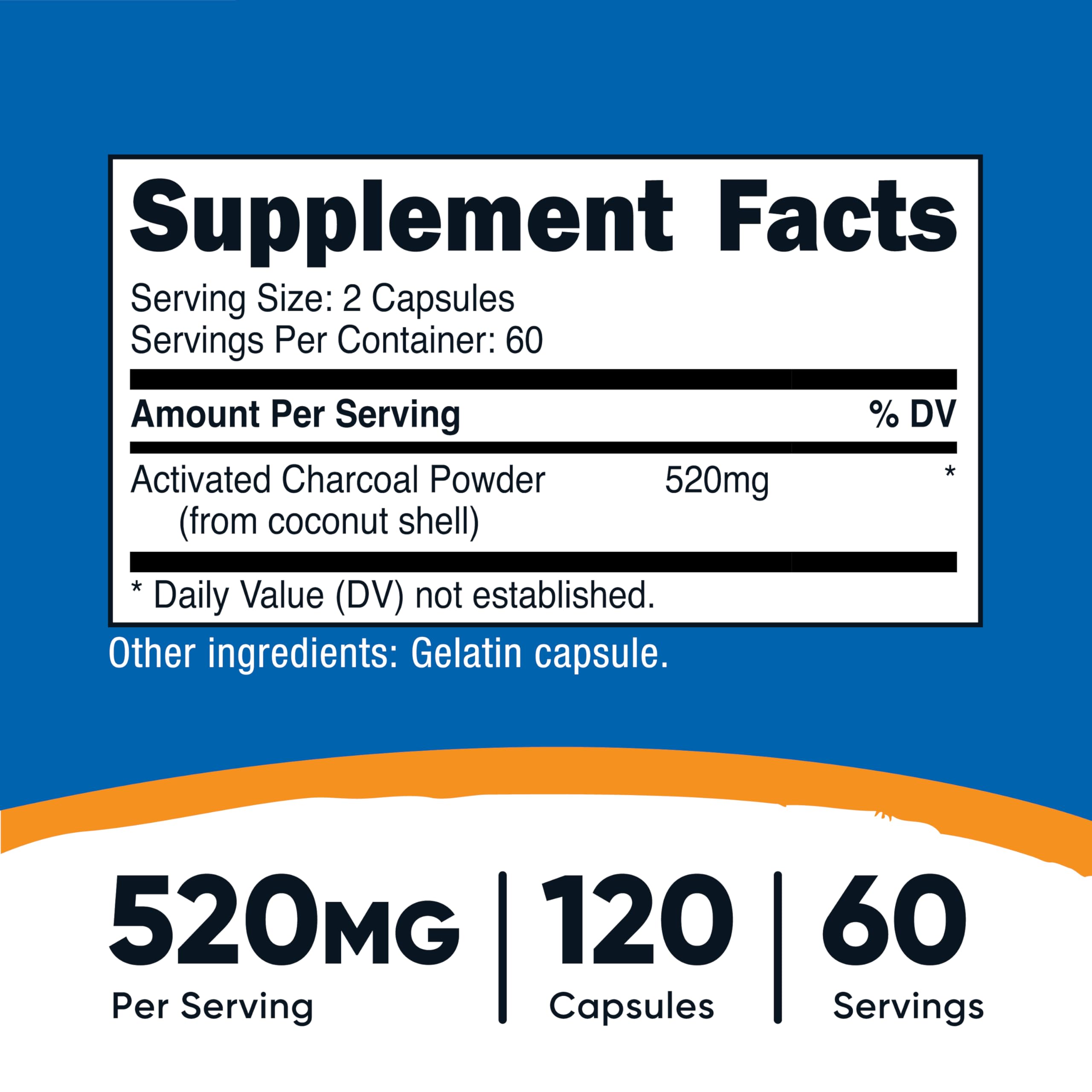 Nutricost carbon activado cápsulas, fácil de usar diario.