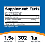 Nutricost carbón activado, polvo para higiene bucal, ayuda a limpieza y blanqueamiento suave.