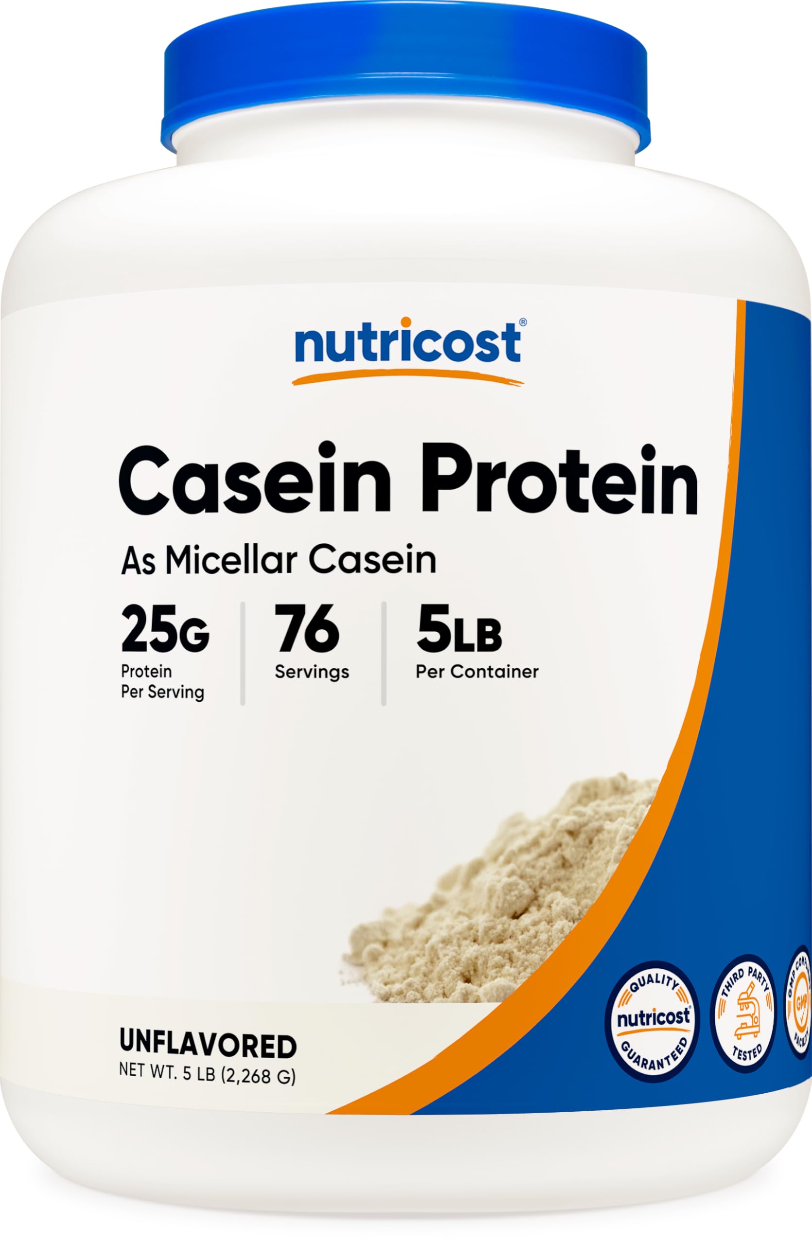Nutricost Proteína de caseína micelar en polvo, bote de 5 libras para batidos.