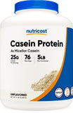 Nutricost Proteína de caseína micelar en polvo, bote de 5 libras para batidos.