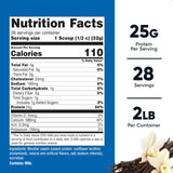 Nutricost Caseína vainilla, porciones de 25 g, ideal para ingesta sostenida.