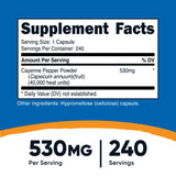 Nutricost Cayenne botella frontal para reconocimiento rápido
