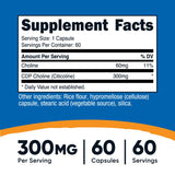 Nutricost CDP Choline cápsulas: fáciles de tragar para uso diario.