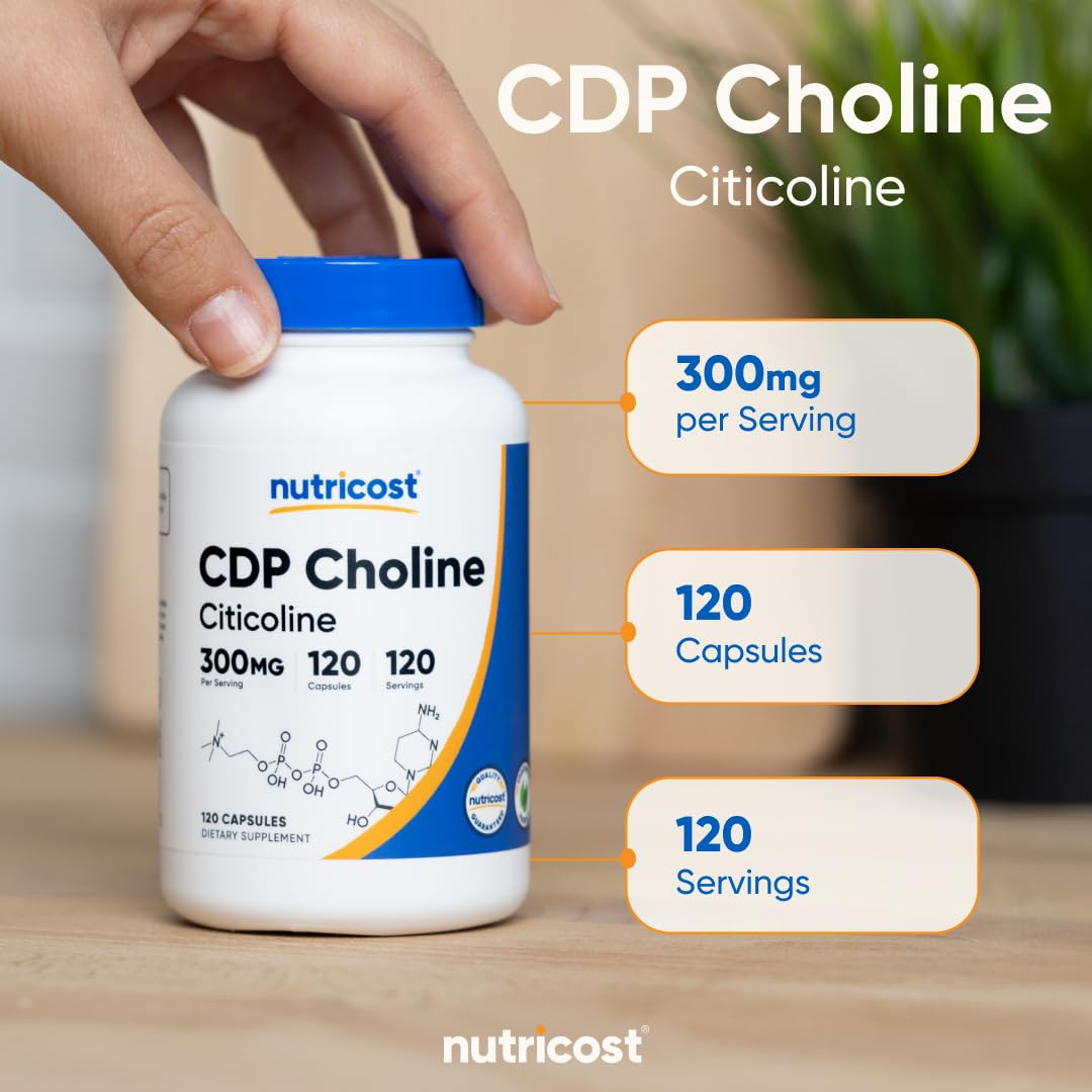 Nutricost CDP Citicolina sin gluten para dietas sensibles