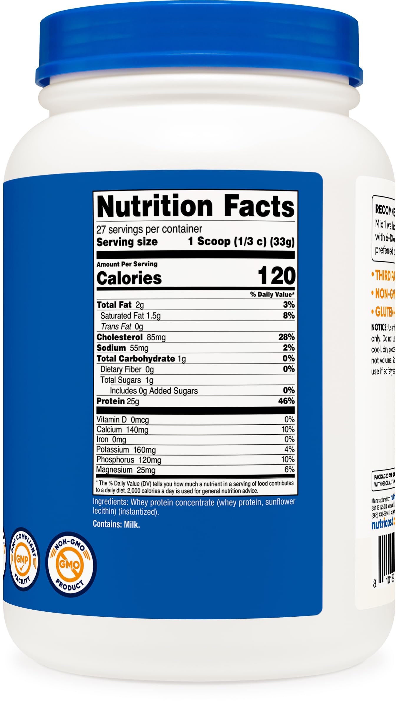 Nutricost Certificaciones NSF GMP FDA, garantía de calidad.