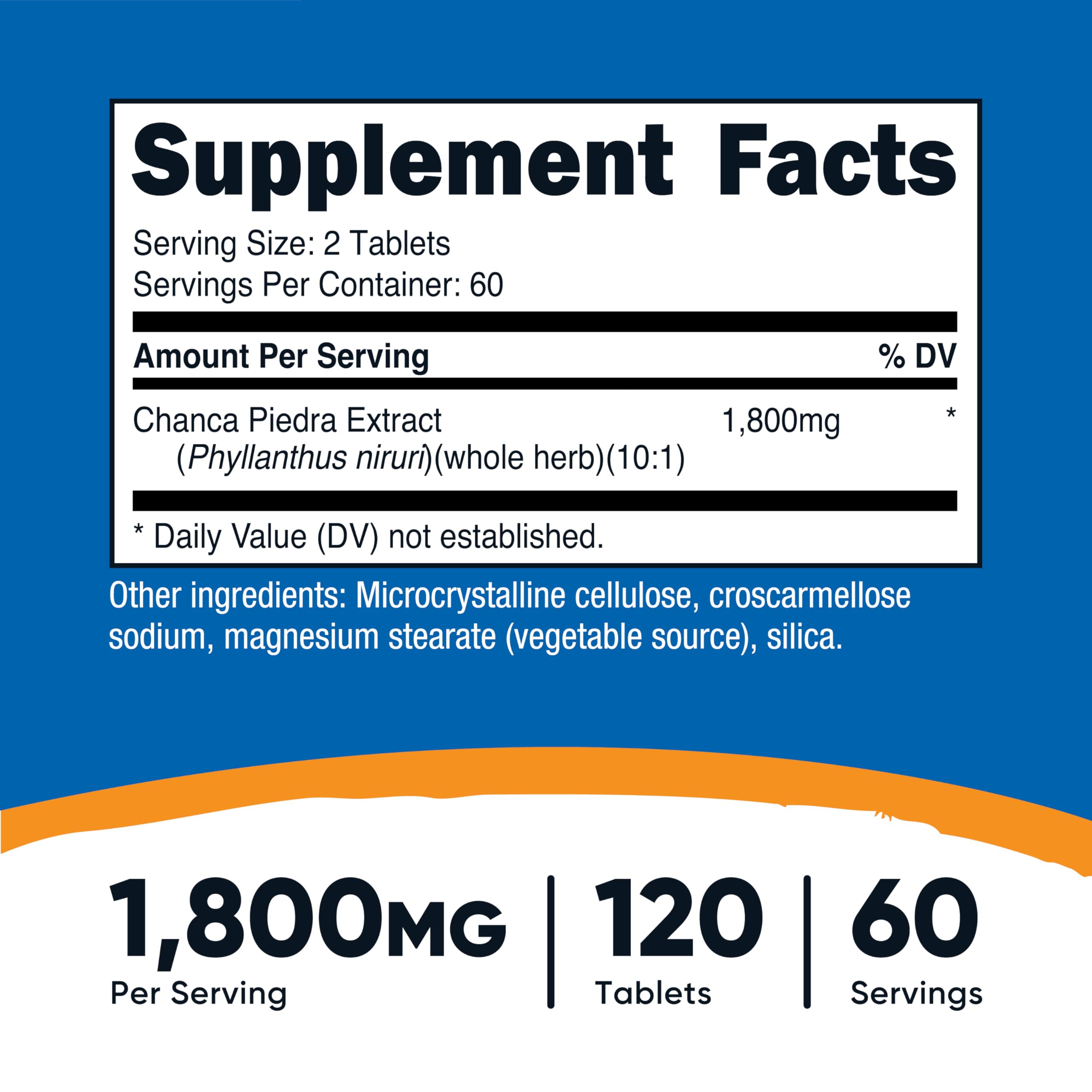 Tabletas Nutricost Chanca Piedra Extract para consumo diario sencillo.