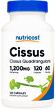 Nutricost Cissus Quadrangularis, frasco de cápsulas para uso diario.