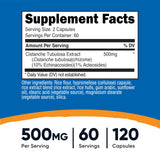 Nutricost Cistanche Tubulosa etiqueta con sello NSF y BPM para calidad confiable