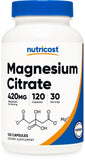 Nutricost Citrato de Magnesio frasco con capsulas vegetales para uso diario