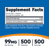 Nutricost Citrato de Potasio 99 mg, cápsulas: fáciles de tragar
