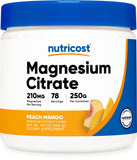 Nutricost Citrato de Magnesio Durazno Mango: frasco compacto y sabor agradable para bebidas