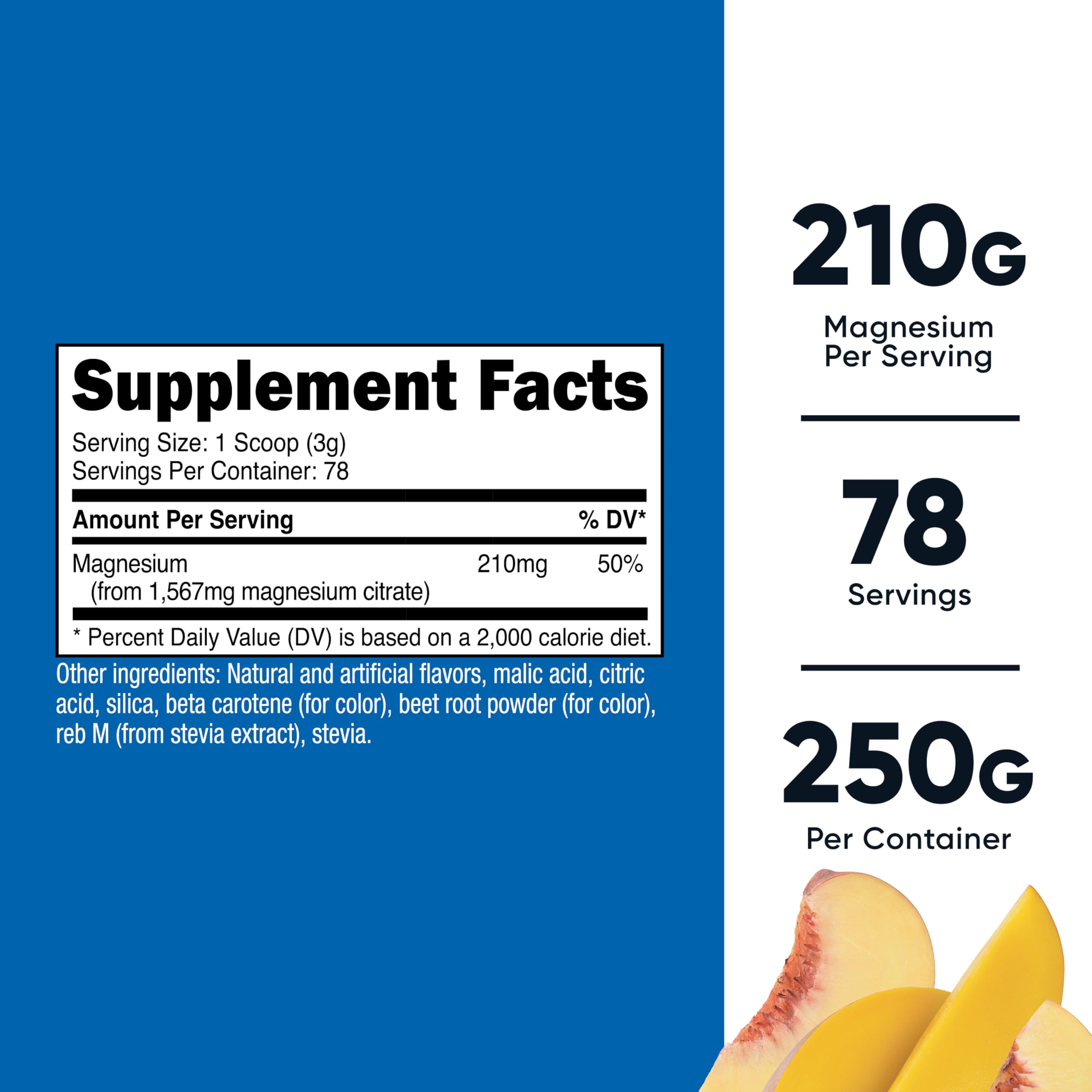 Nutricost Citrato de Magnesio Durazno Mango, verter suavemente para mezclar con agua
