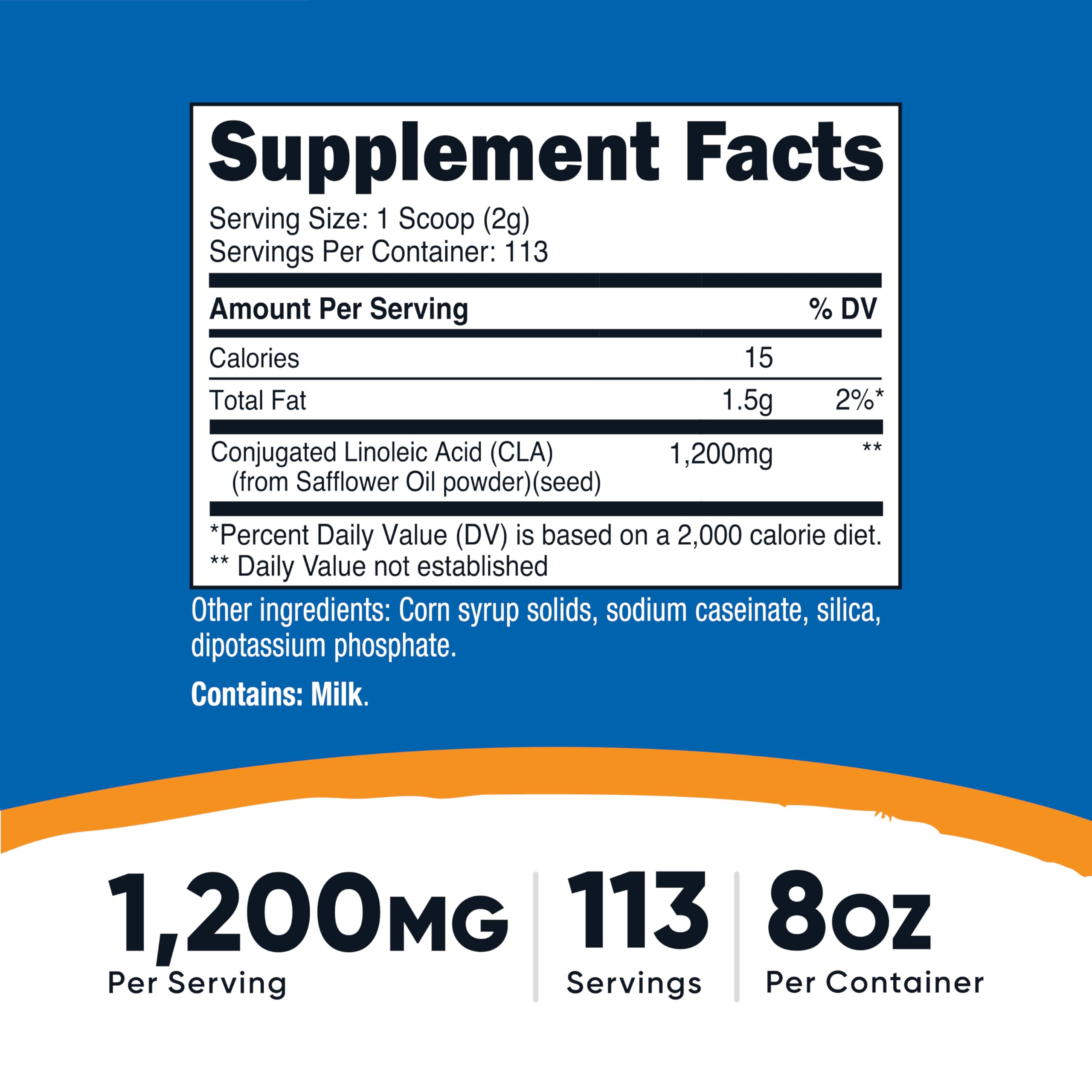 Nutricost CLA, cuchara-medida incluida para facilitar la dosis.