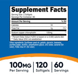 Nutricost Clorofila cápsulas blandas en frasco, dosis diaria de 100 mg