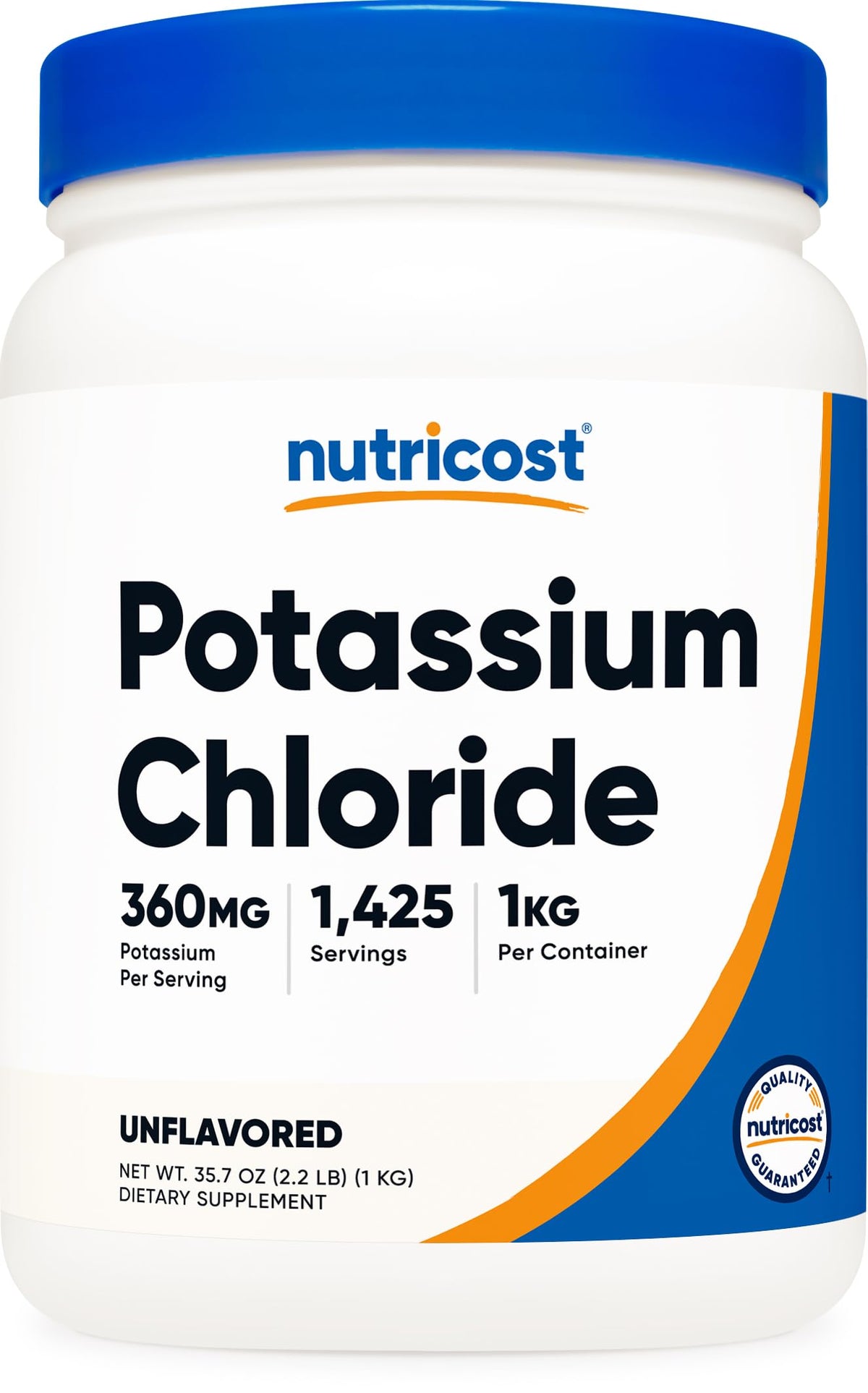 Nutricost cloruro de potasio polvo en bote de 1 kg para cocinar