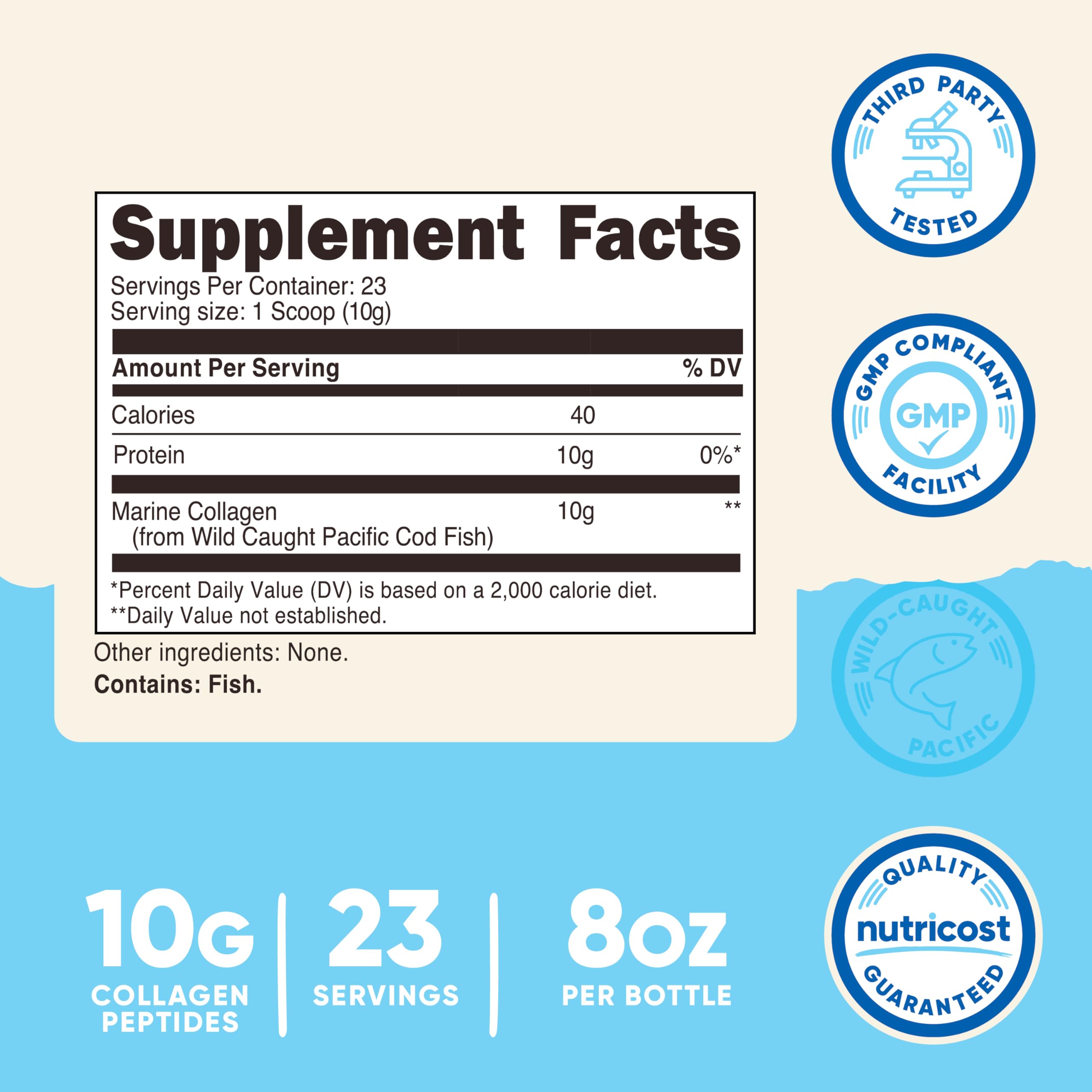 Nutricost Colágeno Marino con medidor incluido para porciones precisas.