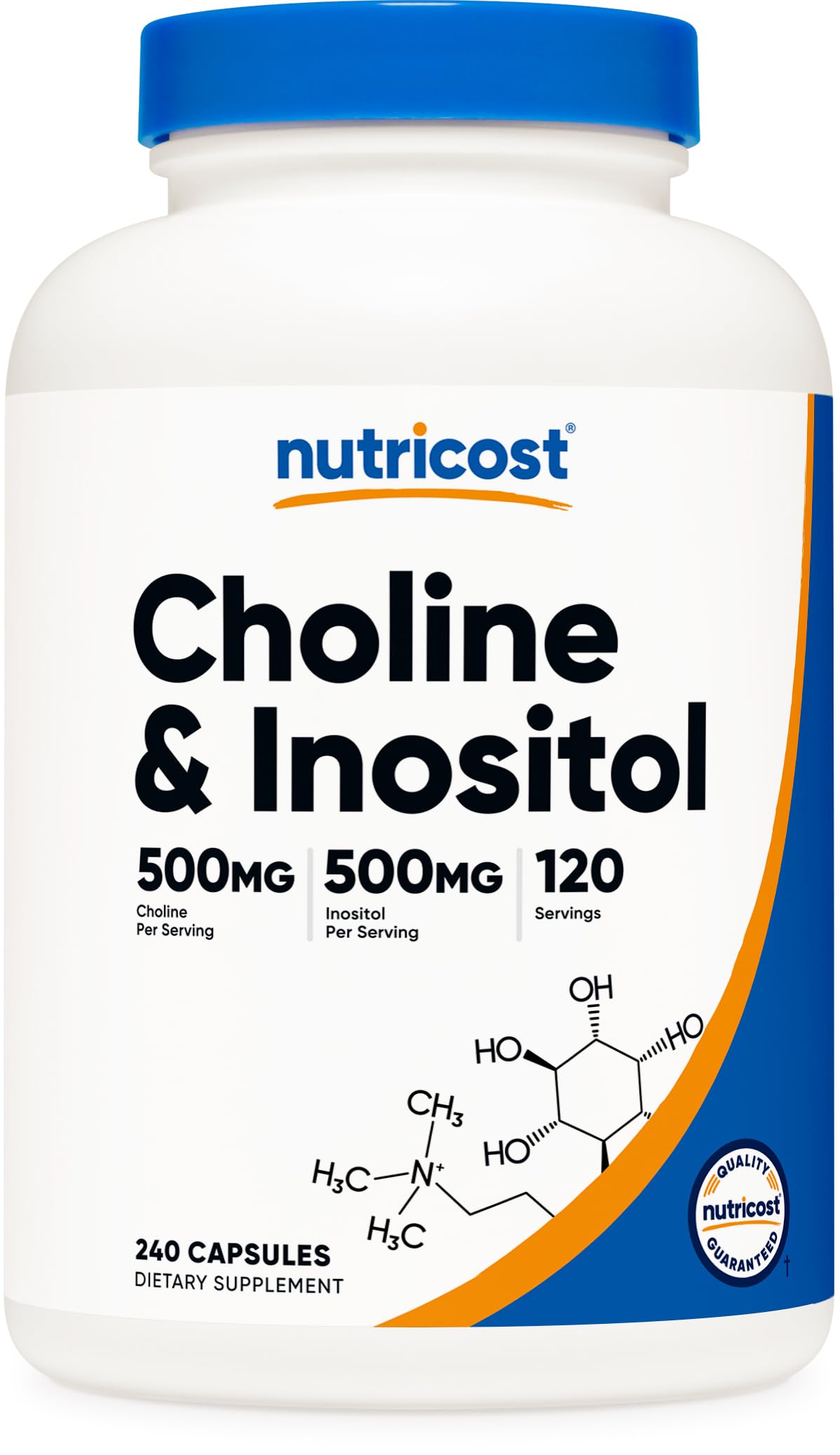 Nutricost Colina e Inositol: botella para rutina diaria y fácil dosificación