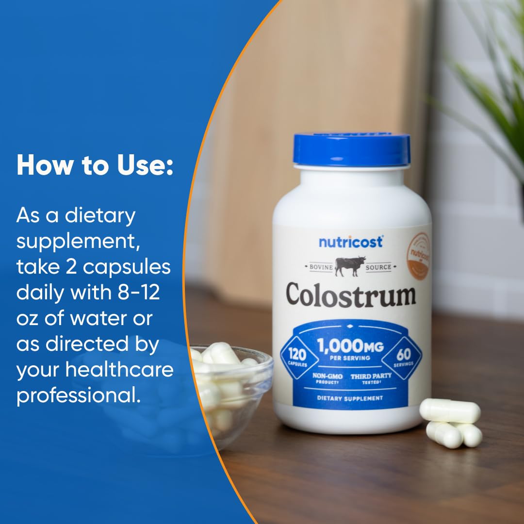 Nutricost Colostrum apertura de la botella para servicio cómodo