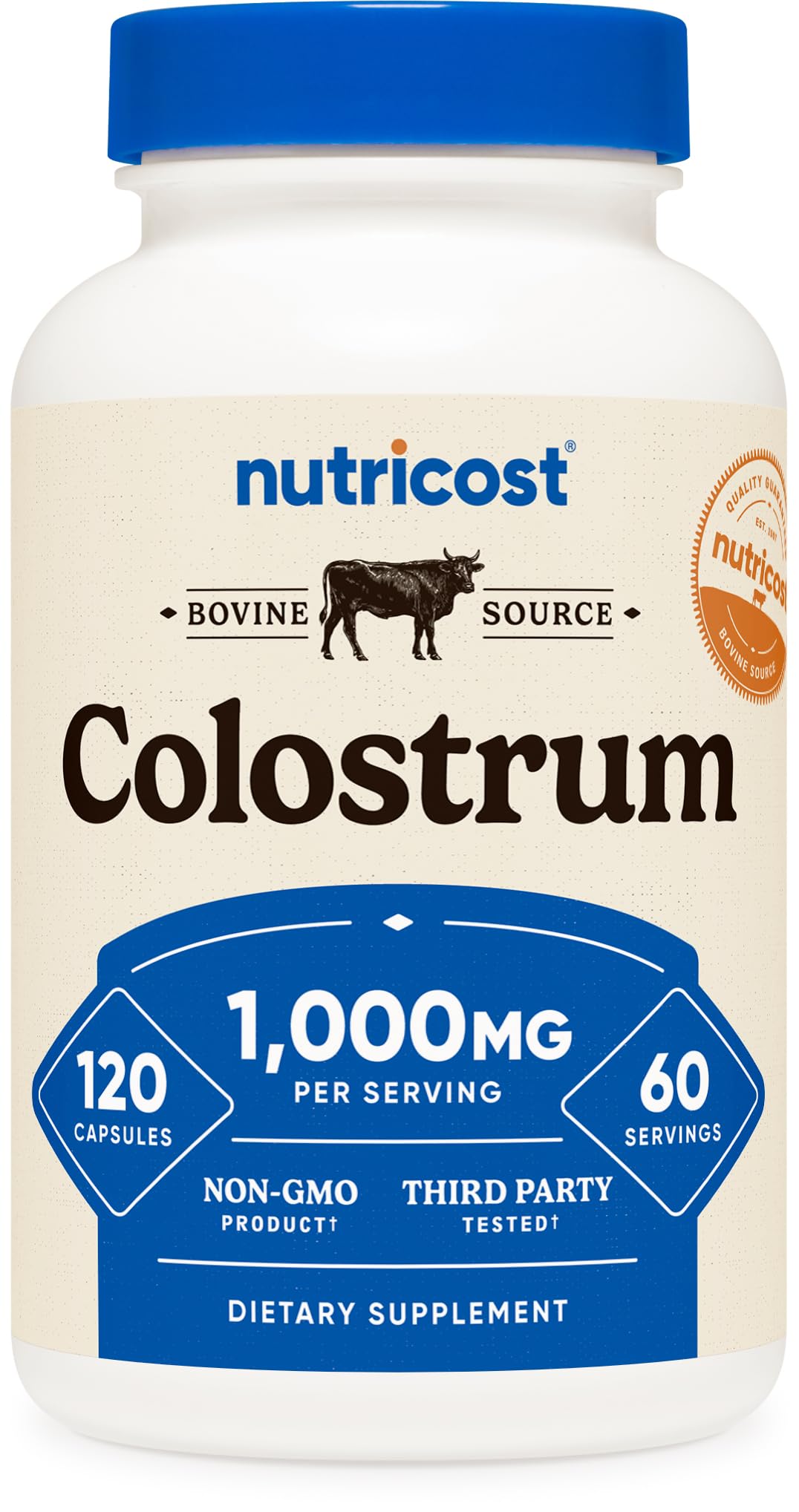 Nutricost Colostrum cápsulas listas para ingesta diaria