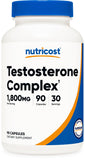 Nutricost complejo de apoyo a la testosterona, cápsulas en bote para uso diario.