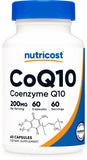 Nutricost CoQ10 200 mg cápsulas vegetarianas para energía sostenida y soporte diario