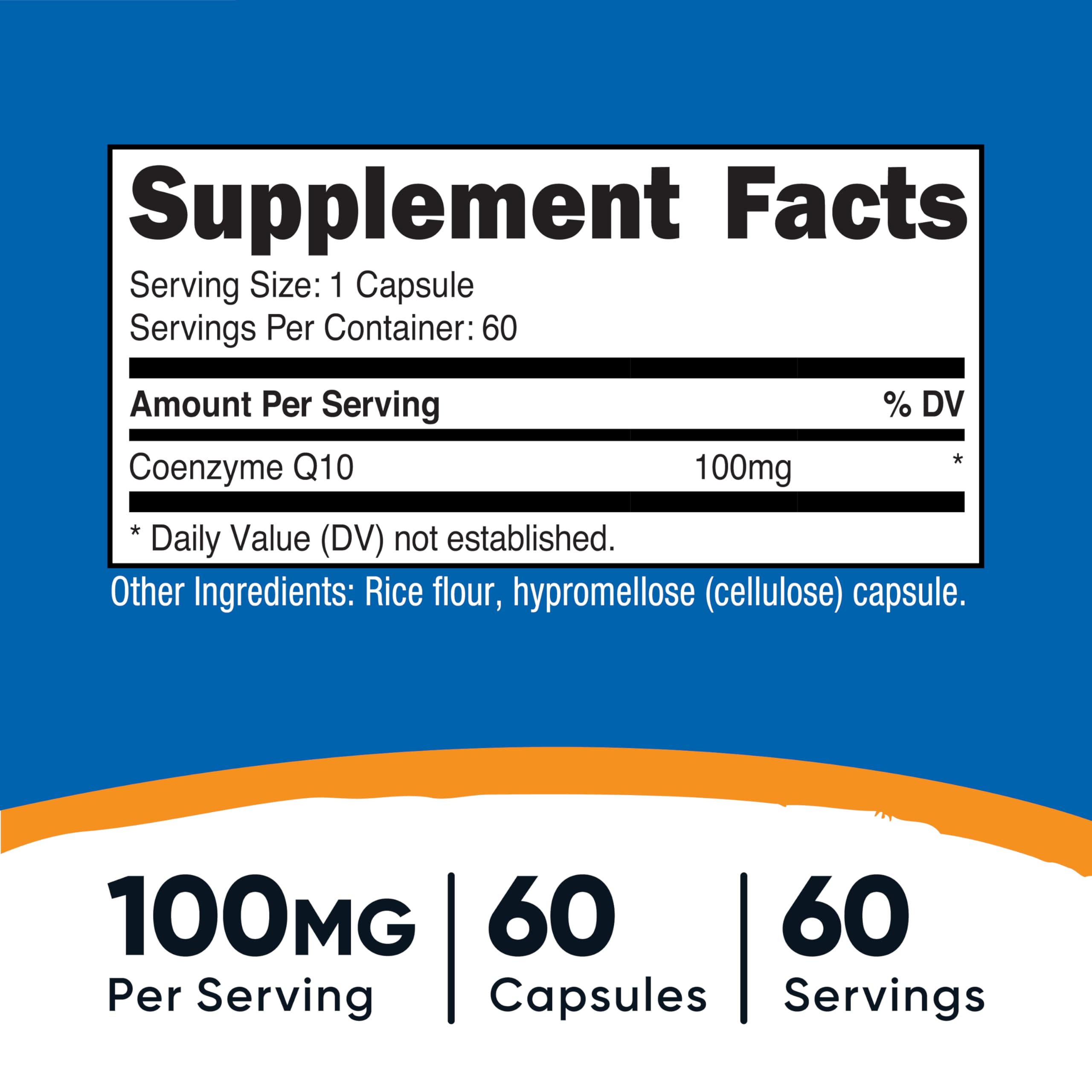 Nutricost CoQ10 bote de cápsulas vegetarianas, conveniente dosis diaria