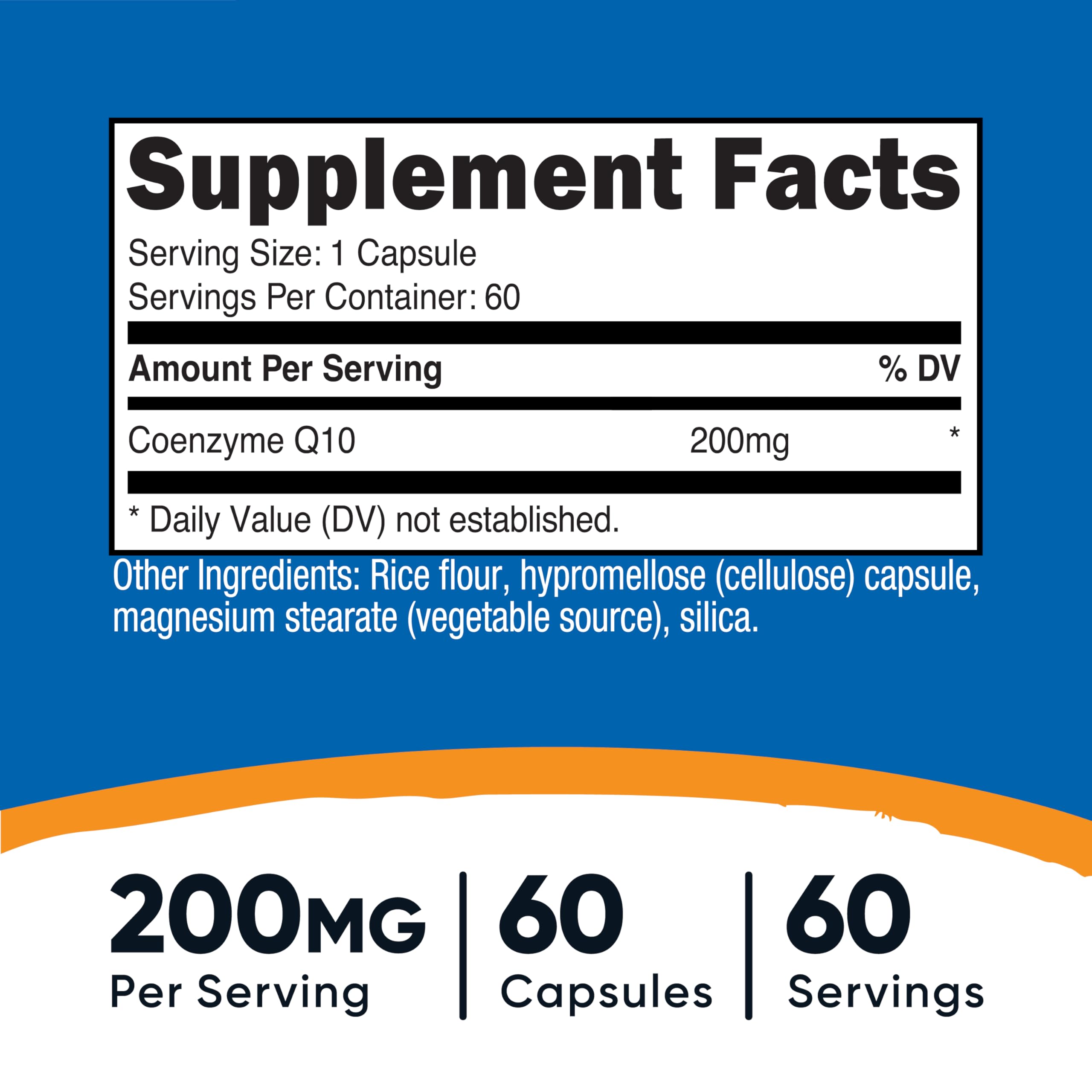 Nutricost CoQ10 envase 60 cápsulas para conveniencia diaria y consumo sencillo
