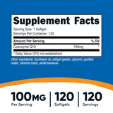 Nutricost CoQ10 Softgels: cápsulas de 100 mg para dosis constantes.