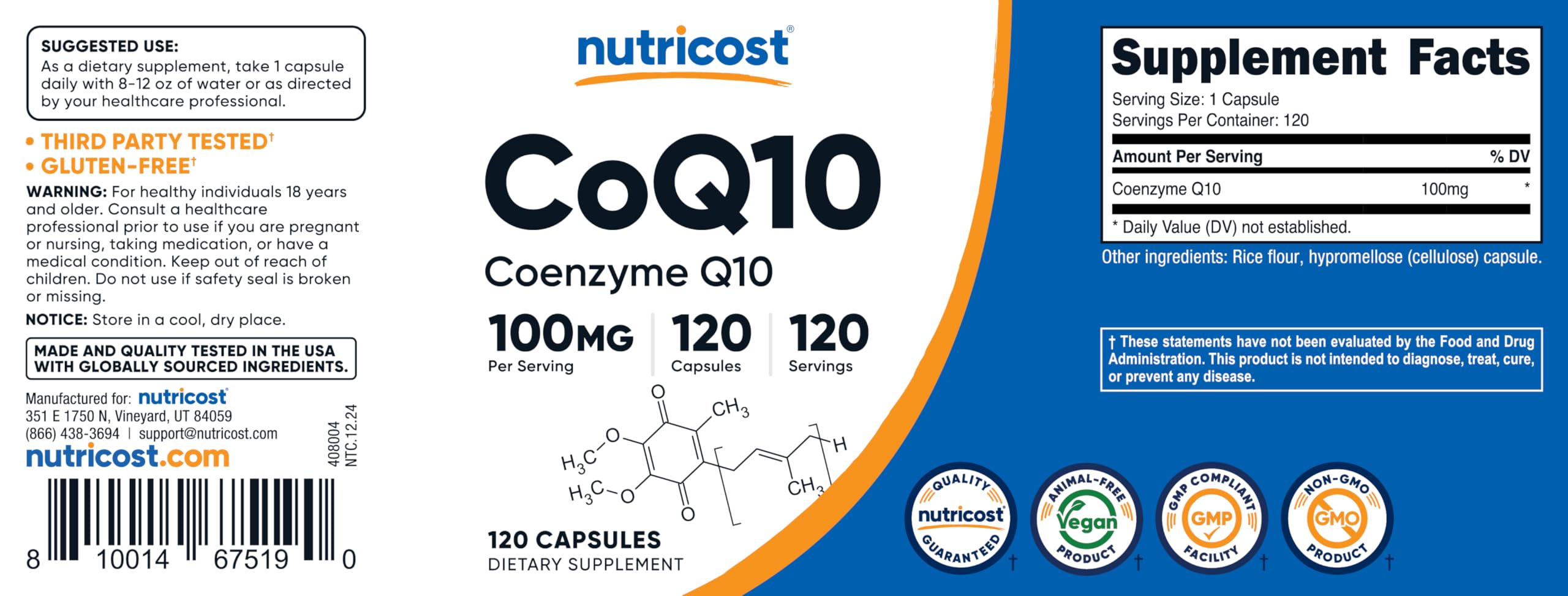 Estilo de vida diario con Nutricost CoQ10 para bienestar