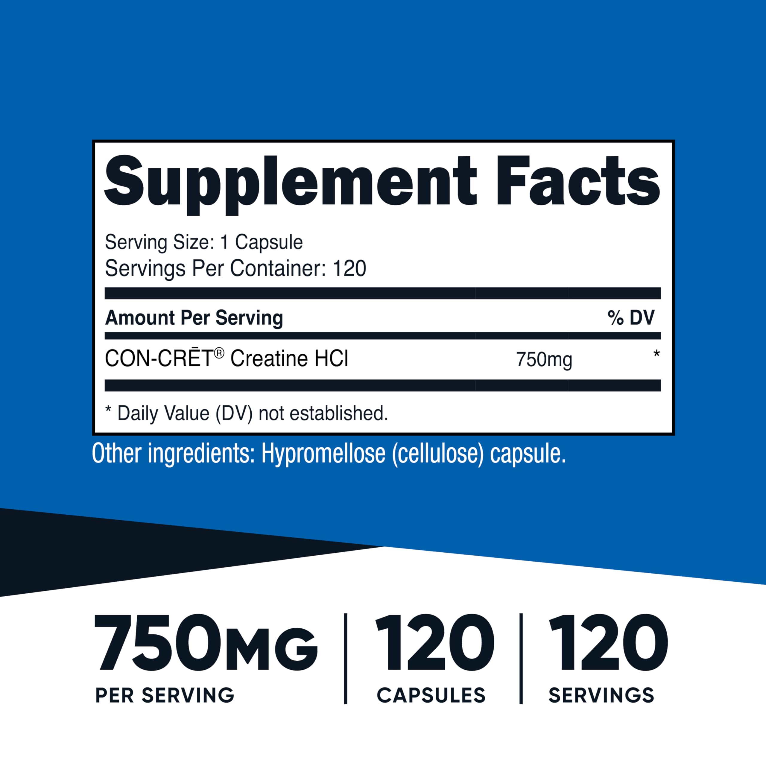 Nutricost creatina hidrocloruro, cápsulas de cerca para fácil dosificación.
