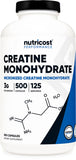 Nutricost Creatina Monohidratada 3000 mg, bote frontal, potencia entrenamientos diarios