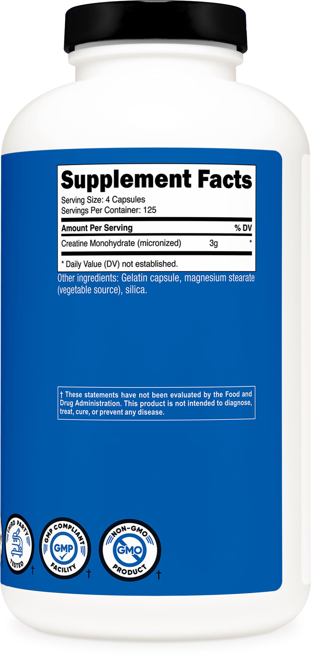 Nutricost Creatina Monohidratada 750 mg, uso en entrenamiento, soporte para fuerza