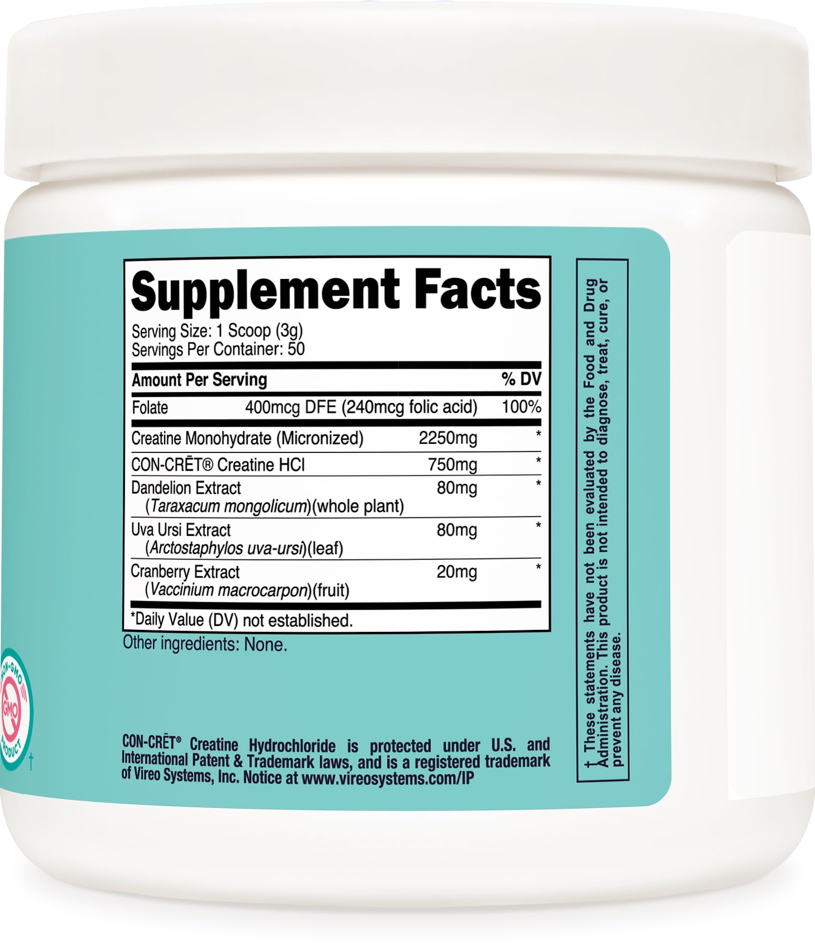 Nutricost Creatina Monohidratada, envase 50 porciones para uso diario.