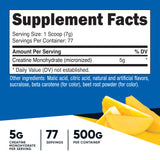 Nutricost creatina monohidratada piña mango, cuchara medidora, dosificación precisa para tus entrenamientos.