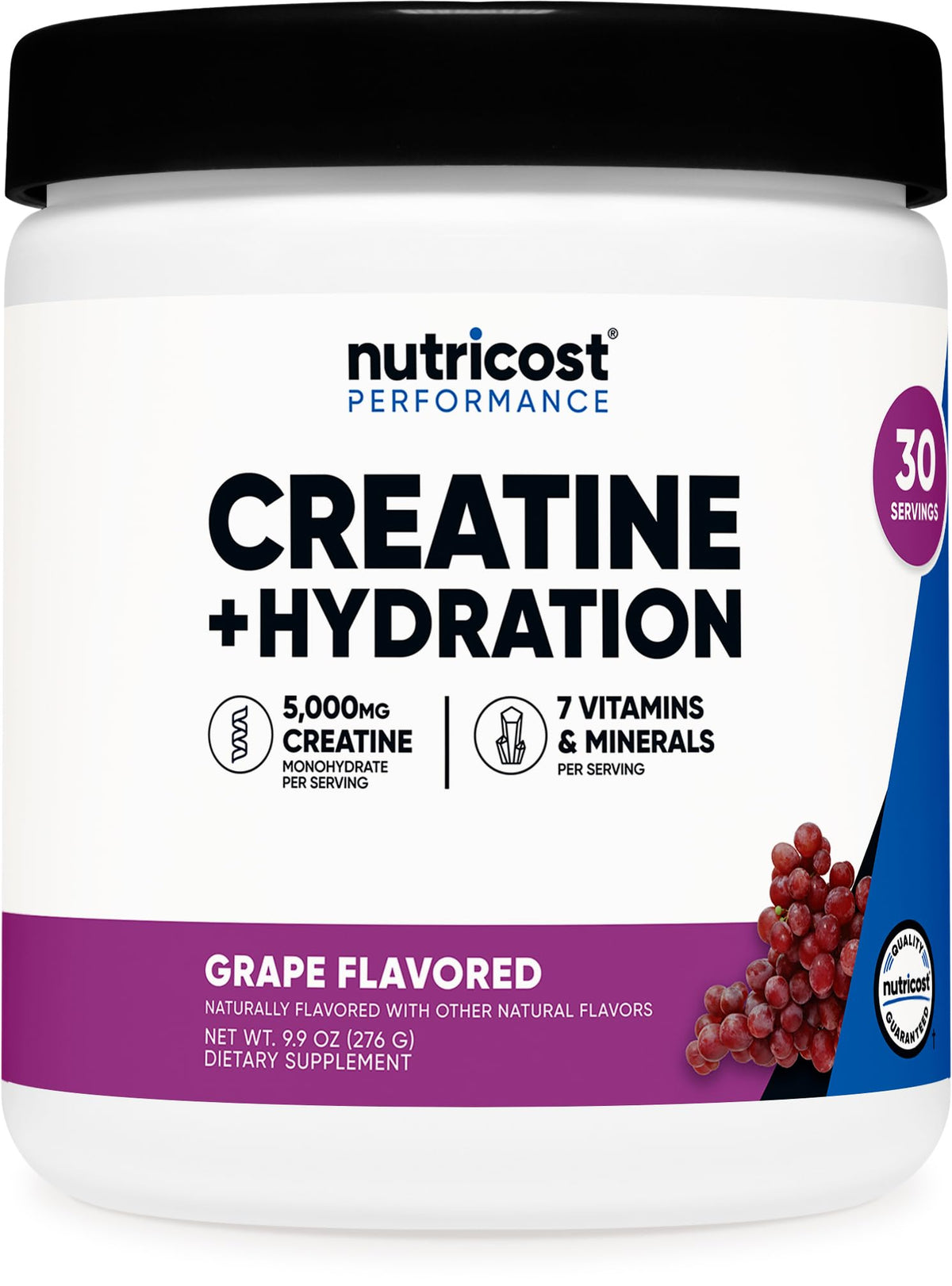 Nutricost Creatina Monohidratada sabor uva, bote: respaldo para entrenar con energía