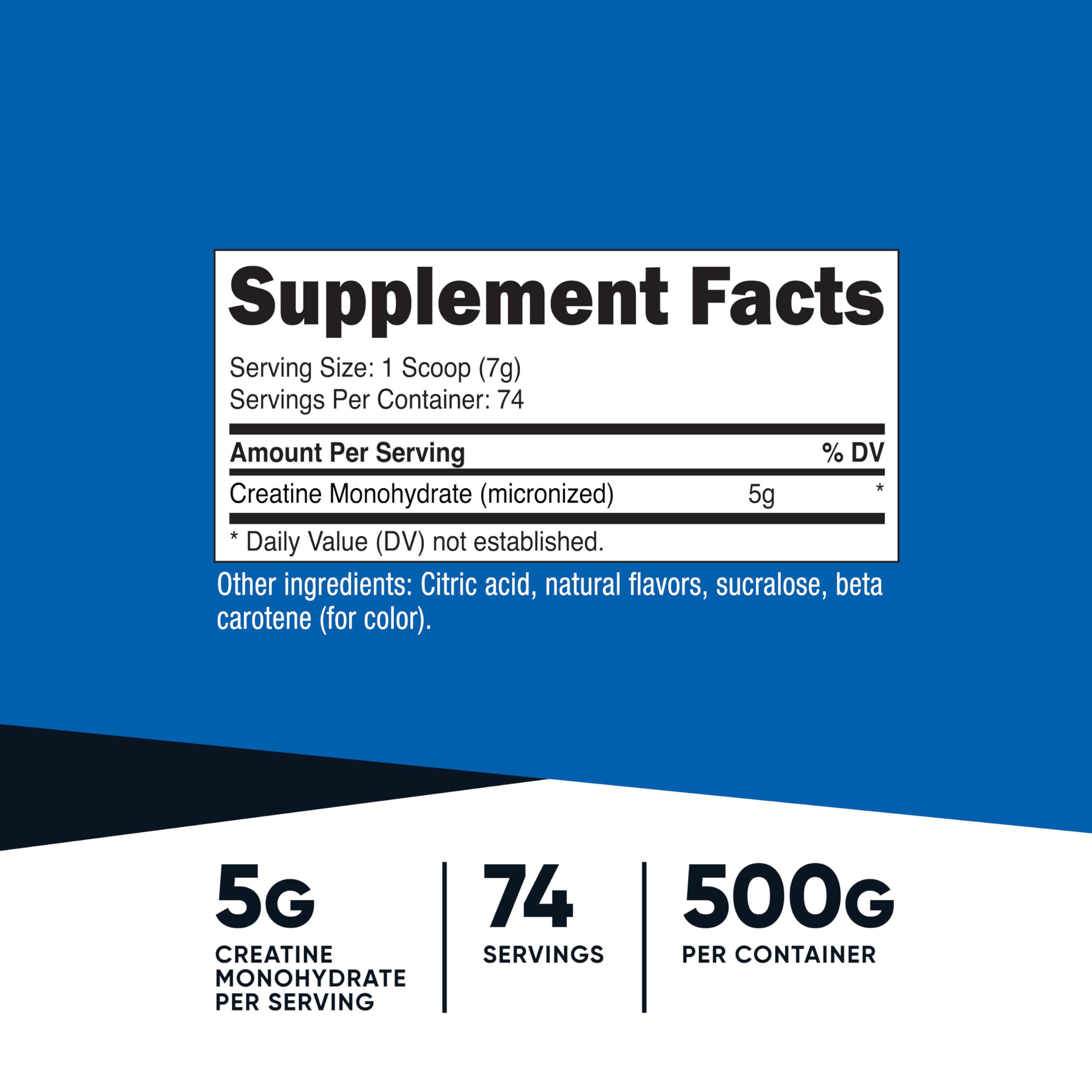 Nutricost Creatina Monohidrato con dosificador de 5 g para dosis consistentes.